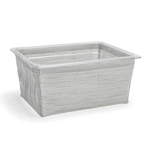FOH BHO135GYV21 12.5" W x 10" D x 5.75" H Mesh Gray Plastic Rectangular Deep 1/2 Size Metroweave Housing or Pan Set