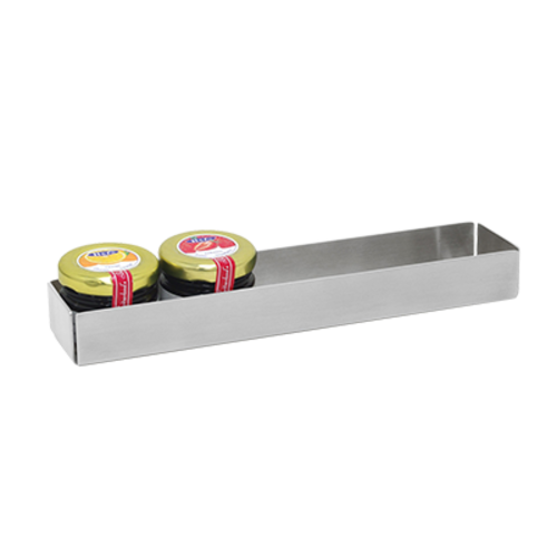 FOH BHO040BSS22 8.5" W x 2" D x 1" H Gray Brushed Stainless Steel Serving Accessories Holder