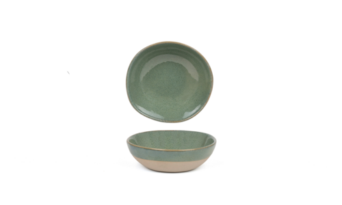 FOH DBO164GRP23 11 Oz. Moss Round Porcelain Artefact Bowl