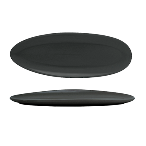 FOH DSU008BKP23 11.5" W Oval Porcelain Mussel Tides Slim Plate