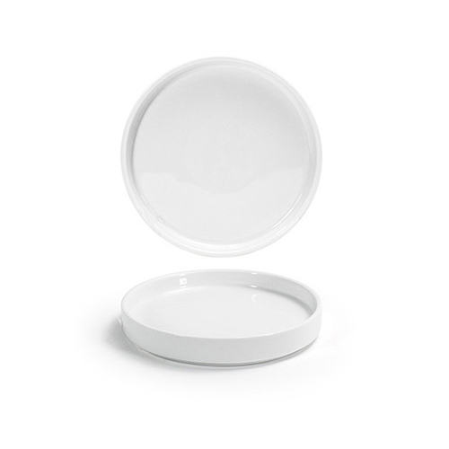 FOH DAP084WHP23 5" Dia. White Porcelain Round Raised Soho Plate