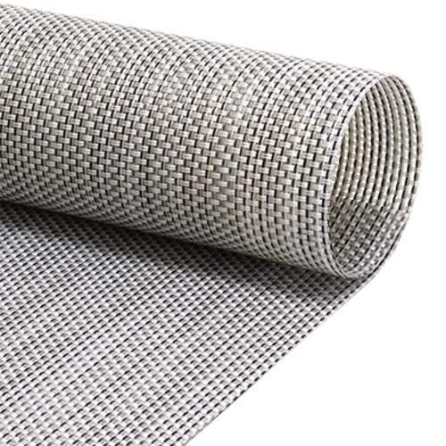 FOH XPM098GYV83 16" W Gray Vinyl Rectangle Metroweave Placemat
