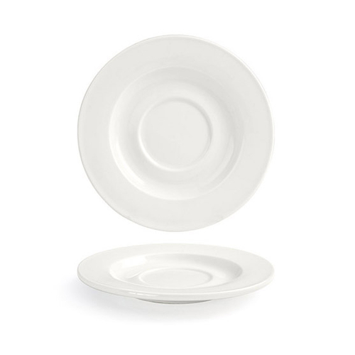 FOH DCS044BEP23 6" Dia. Beige Porcelain Round Catalyst Monaco Saucer
