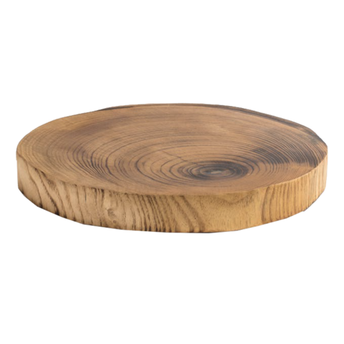 FOH SPT062NAW20 14" W Wood Round Buffet Building Blocks Buffet Board