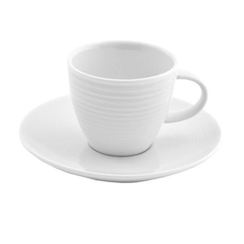 FOH DCS022WHP23 4.75" Dia. White Porcelain Round Spiral Saucer