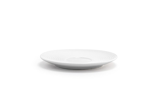 FOH DCS022WHP23 4.75" Dia. White Porcelain Round Spiral Saucer