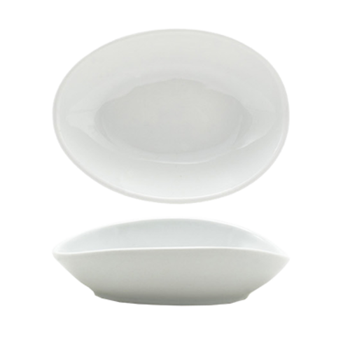 FOH DBO148WHP22 6 Oz. White Oval Porcelain Tides Bowl