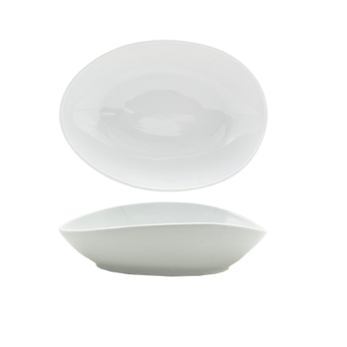 FOH DBO147WHP21 15 Oz. White Oval Porcelain Tides Bowl