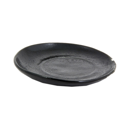 FOH DCS047BKP23 6" Dia." x 1" H Pepper Porcelain Round Glazed Finish Kiln Saucer