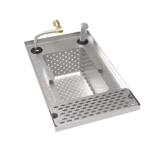 Krowne MW-WD12 MoveWell 12" W x 21" D x 6" H Stainless Steel Wide Wash Dump Sink Modular Insert