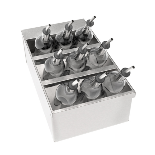 Krowne MW-SR12 MoveWell 12" W x 21" D x 6" H Single Speed 3 Tier Rack Modular Insert