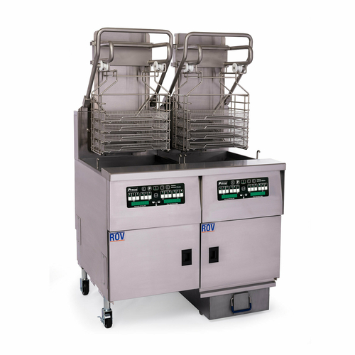 Pitco SELVRF-2/FD 43.25" W Electric Solstice Supreme Reduced Oil Volume Fryer System - 200 Volts
