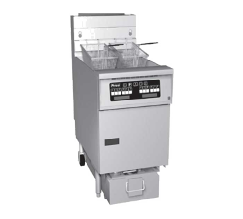 Pitco SG14RS-6FD-NG 50 Lbs. Stainless Steel Millivolt Natural Gas Solstice Prepackaged Fryer System - 732,000 BTU