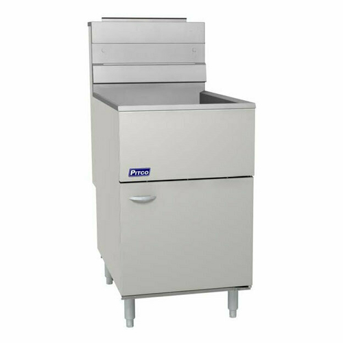 Pitco 65C+S-NG 80 Lbs. Stainless Steel Floor Model Natural Gas Fryer - 150,000 BTU