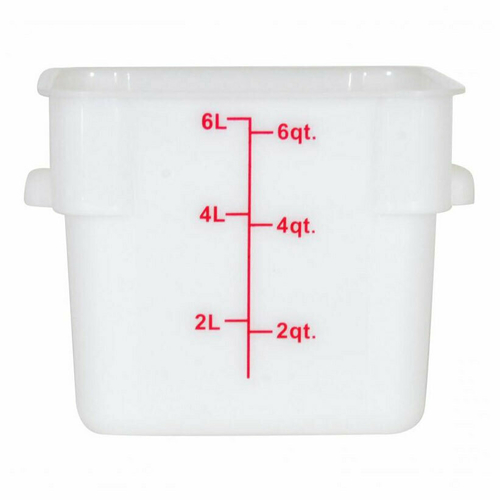 Omcan USA 80204 6 Qt. White Polypropylene Square Food Storage Container