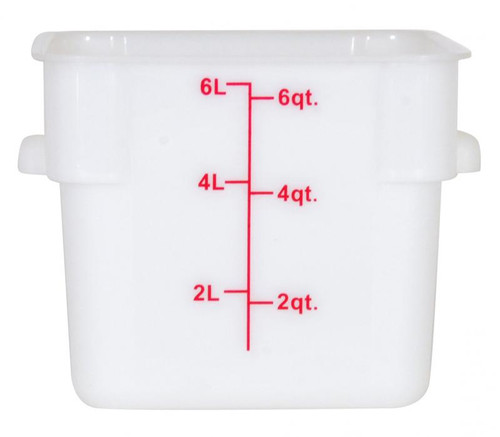 Omcan USA 80204 6 Qt. White Polypropylene Square Food Storage Container