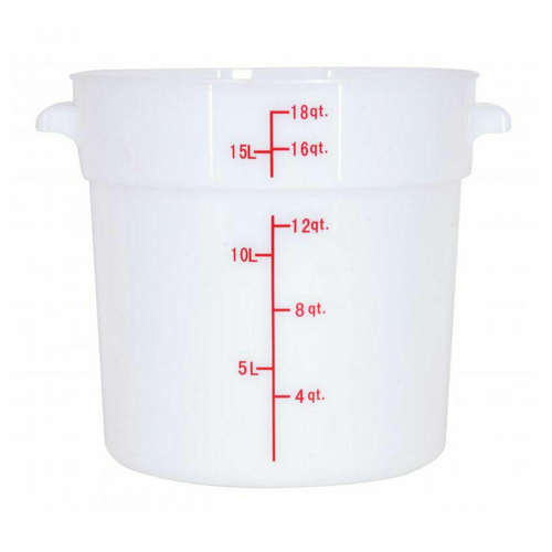 Omcan USA 80238 18 Qt. White Polypropylene Round Food Storage Container
