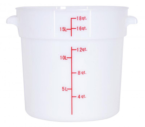 Omcan USA 80238 18 Qt. White Polypropylene Round Food Storage Container