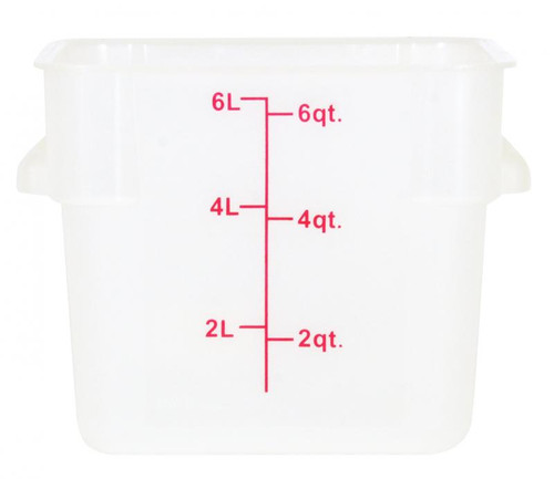 Omcan USA 80203 6 Qt. Translucent Polypropylene Square Food Storage Container