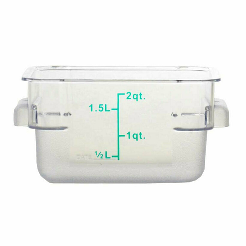 Omcan USA 80172 2 Qt. Clear Polycarbonate Square Food Storage Container