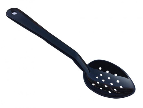 Omcan USA 85093 11" L Black Polycarbonate Perforated Serving Spoon