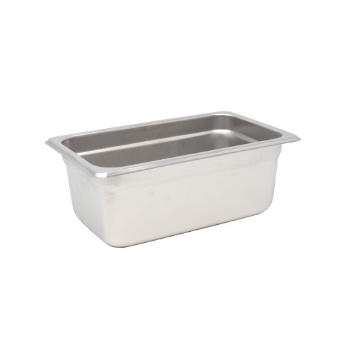 Omcan USA 80273 4" Deep Stainless Steel Solid 0.25 Size Steam Table Pan