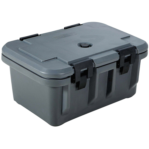 Omcan USA 80165 Gray Polypropylene Holds 6" D Pans Top Load Food Transport Container