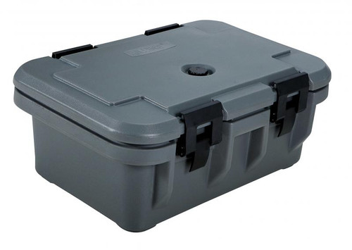 Omcan USA 80165 Gray Polypropylene Holds 6" D Pans Top Load Food Transport Container