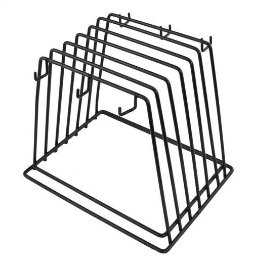 Omcan USA 80128 Black Vinyl Coated 6 Slots Cutting Board Rack