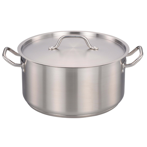 Omcan USA 80428 20 Qt. Stainless Steel Brazier Pan with Cover
