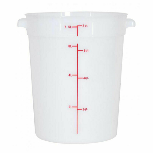 Omcan USA 80210 8 Qt. White Polypropylene Round Food Storage Container