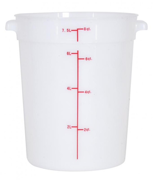 Omcan USA 80210 8 Qt. White Polypropylene Round Food Storage Container