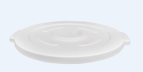 Omcan USA 80597 White Polyethylene Round Flat Lid for 10 Gallon Container #80582