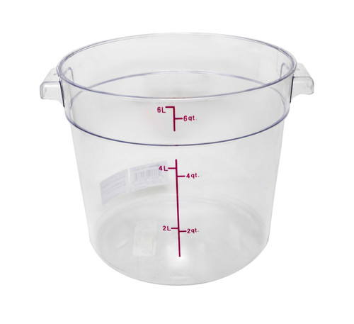 Omcan USA 80177 6 Qt. Clear Polycarbonate Round Food Storage Container