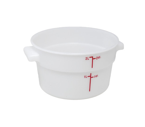 Omcan USA 80227 2 Qt. White Polypropylene Round Food Storage Container