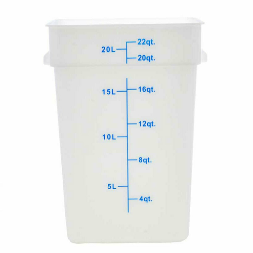 Omcan USA 80196 22 Qt. White Polypropylene Square Food Storage Container