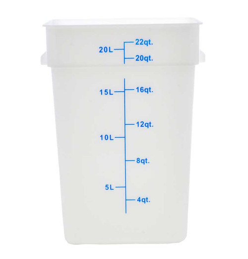 Omcan USA 80196 22 Qt. White Polypropylene Square Food Storage Container