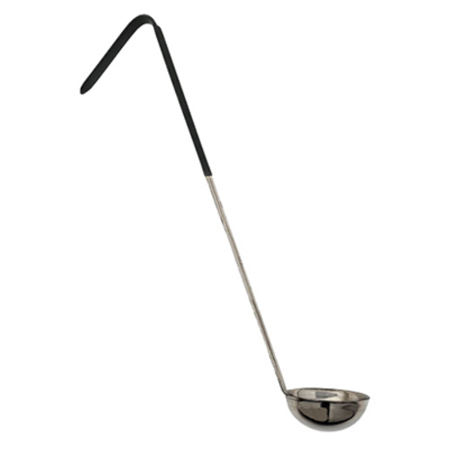 Omcan USA 80765 6 Oz. One Piece Stainless Steel Ladle with Black Handle