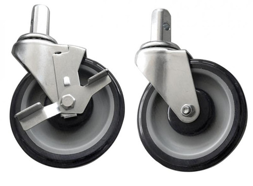 Omcan USA 28637 5" Dia for Pan and Lug Racks Casters 4 Pc Set