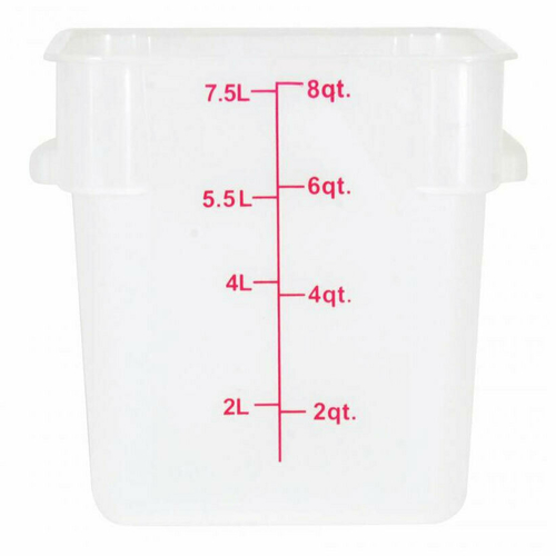 Omcan USA 80193 8 Qt. Translucent Polypropylene Square Food Storage Container