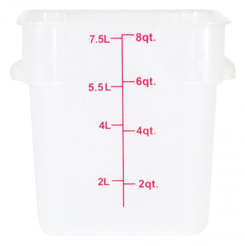 Omcan USA 80193 8 Qt. Translucent Polypropylene Square Food Storage Container