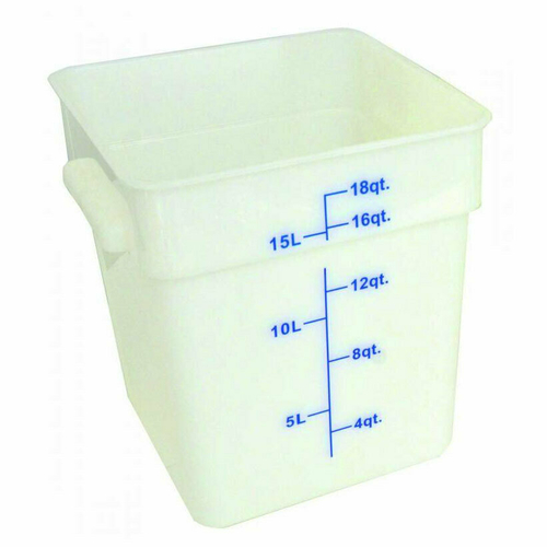 Omcan USA 80206 18 Qt. White Polypropylene Square Food Storage Container