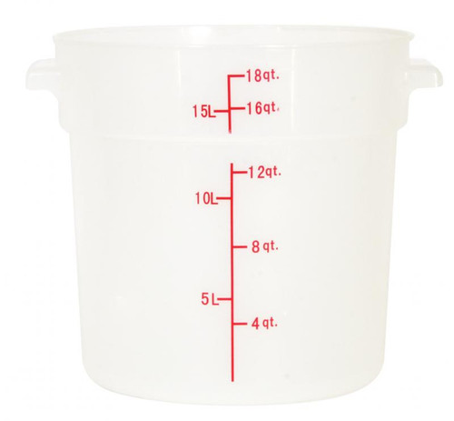 Omcan USA 80237 18 Qt. Translucent Polypropylene Round Food Storage Container