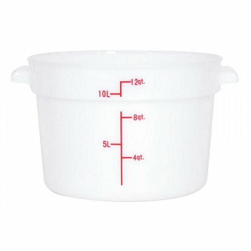 Omcan USA 80234 12 Qt. White Polypropylene Round Food Storage Container
