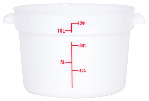 Omcan USA 80234 12 Qt. White Polypropylene Round Food Storage Container