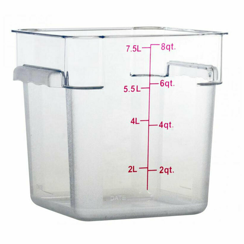 Omcan USA 80169 8 Qt. Clear Polycarbonate Square Food Storage Container
