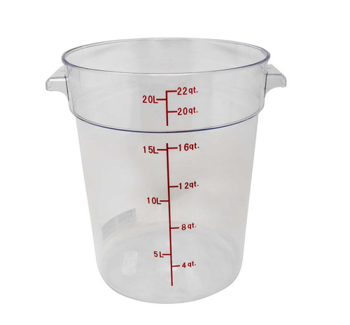 Omcan USA 80200 22 Qt. Clear Polycarbonate Round Food Storage Container