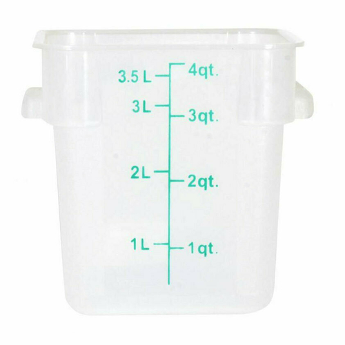 Omcan USA 80225 4 Qt. Translucent Polypropylene Square Food Storage Container
