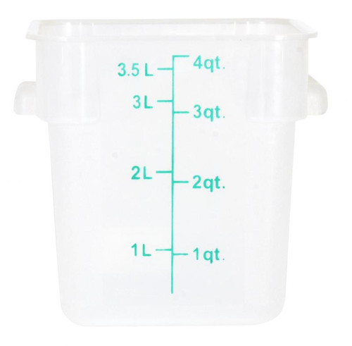 Omcan USA 80225 4 Qt. Translucent Polypropylene Square Food Storage Container