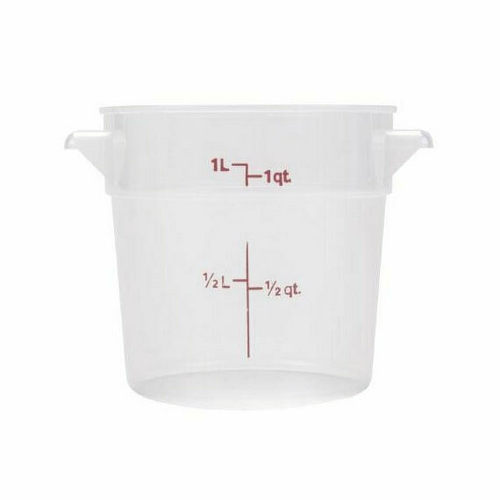 Omcan USA 80229 1 Qt. Translucent Polypropylene Round Food Storage Container